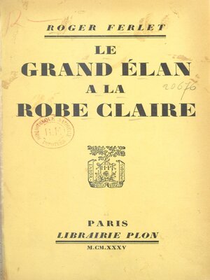 cover image of Le grand élan à la robe claire